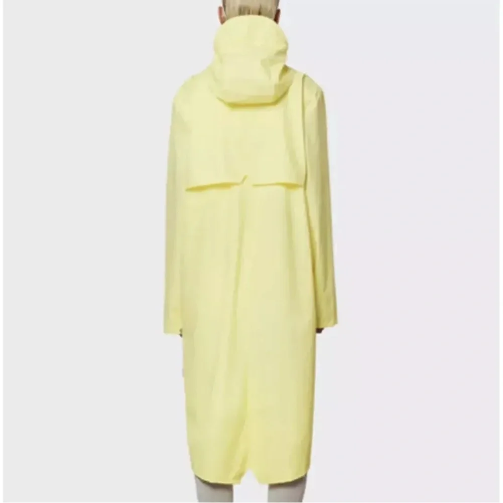 NWT RAINS Longer Jacket Raincoat XL Straw Yellow (Unisex) Waterproof MSRP $140 - Picture 2 of 6